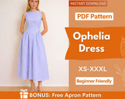 Ophelia Dress Sewing Pattern | Boat Neck Dress Pattern | Fitted Dress Pattern | Sewing Patterns | Women Patterns | Summer Dress, Women Dress