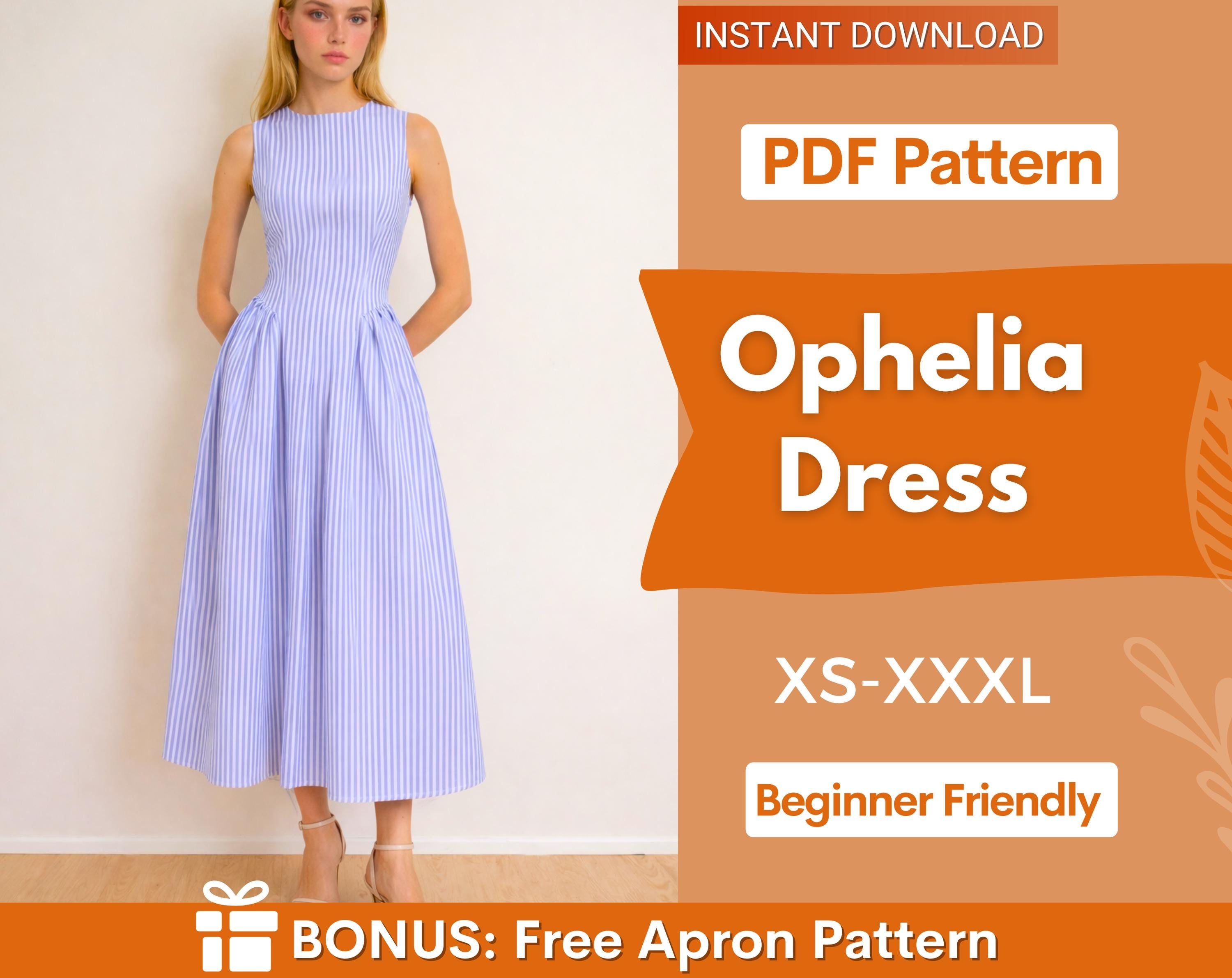 Ophelia Dress Sewing Pattern | Boat Neck Dress Pattern | Fitted Dress Pattern | Sewing Patterns | Women Patterns | Summer Dress, Women Dress