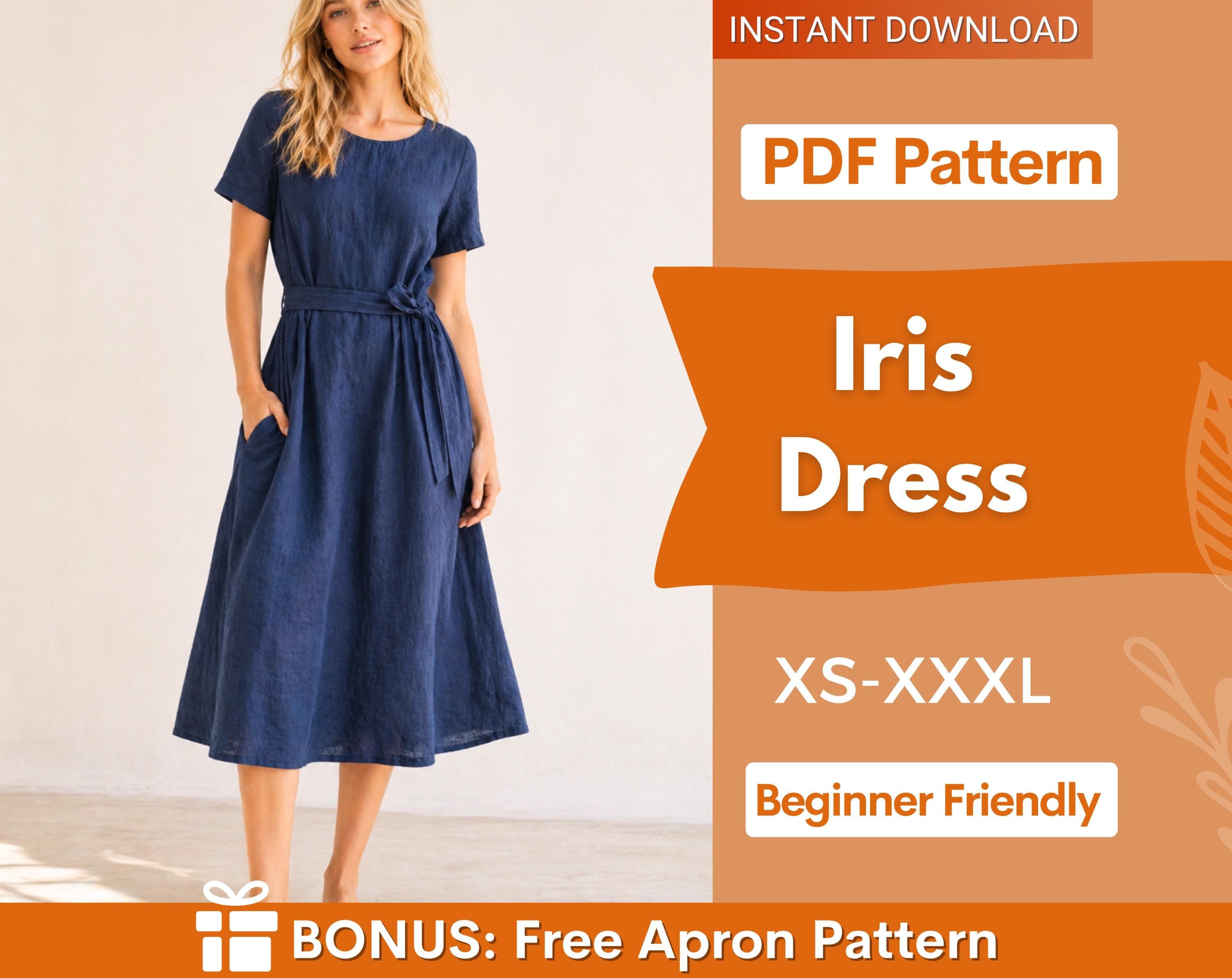 Iris Dress Sewing Pattern | Dress with Pockets | Linen Dress Sewing Pattern | Women Patterns | Summer Dress | Women Dress