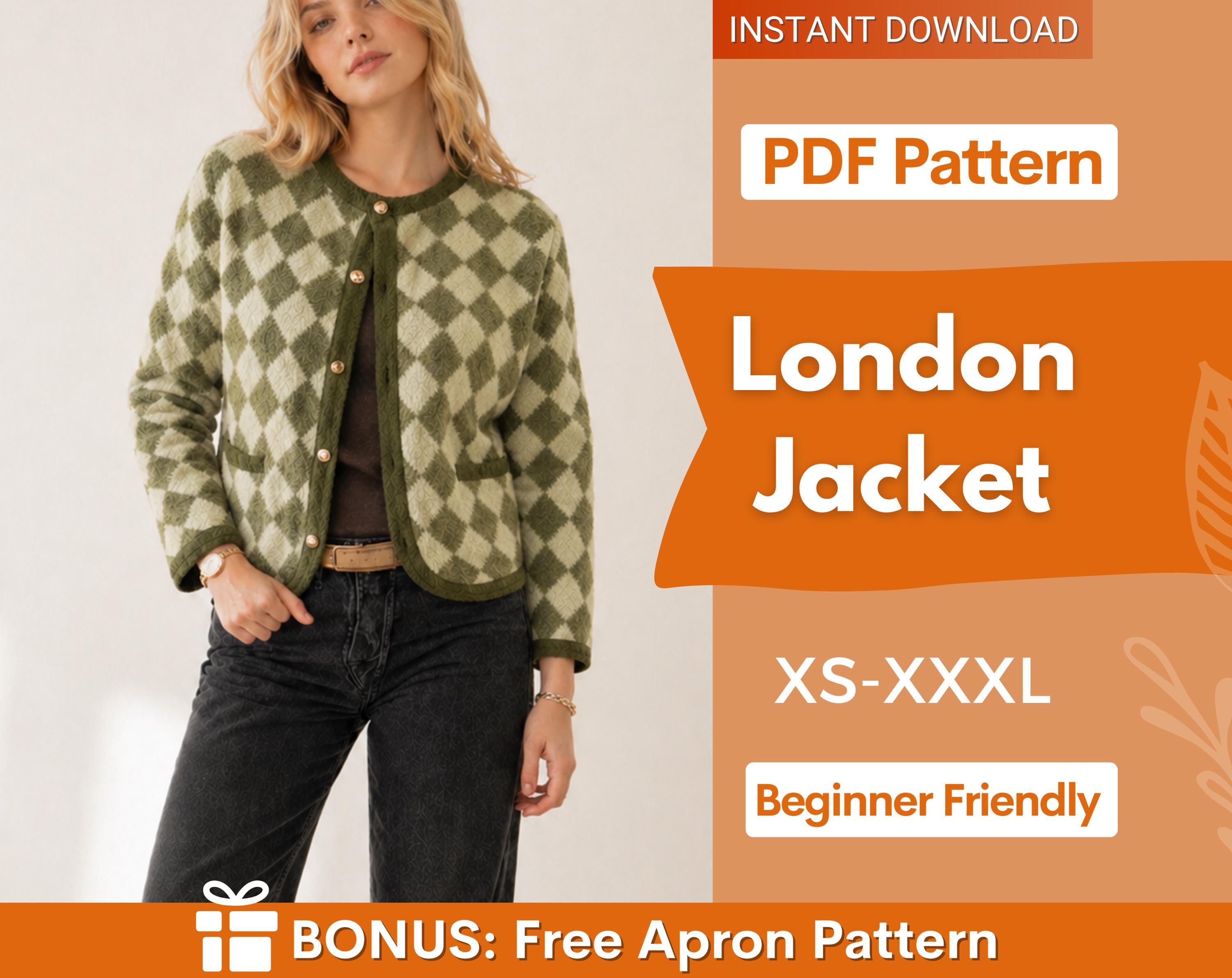 Jacket Sewing Pattern for Women, Women Sewing Pattern, Fleece Jacket, Button Jacket, Beginner Sewing Pattern, Sewing Pattern, Women Coat