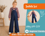 Overalls and Blouse Pattern for Kids, Top Pattern, Kids Pattern, PDF Pattern, Beginner Pattern, Sewing Pattern Toddlers, Jumpsuit Pattern
