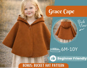 Cape Sewing Pattern for Kids, Capelet Pattern, Kids Pattern, Easy PDF Pattern, Beginner Pattern, Sewing Pattern Toddlers, Baby Pattern