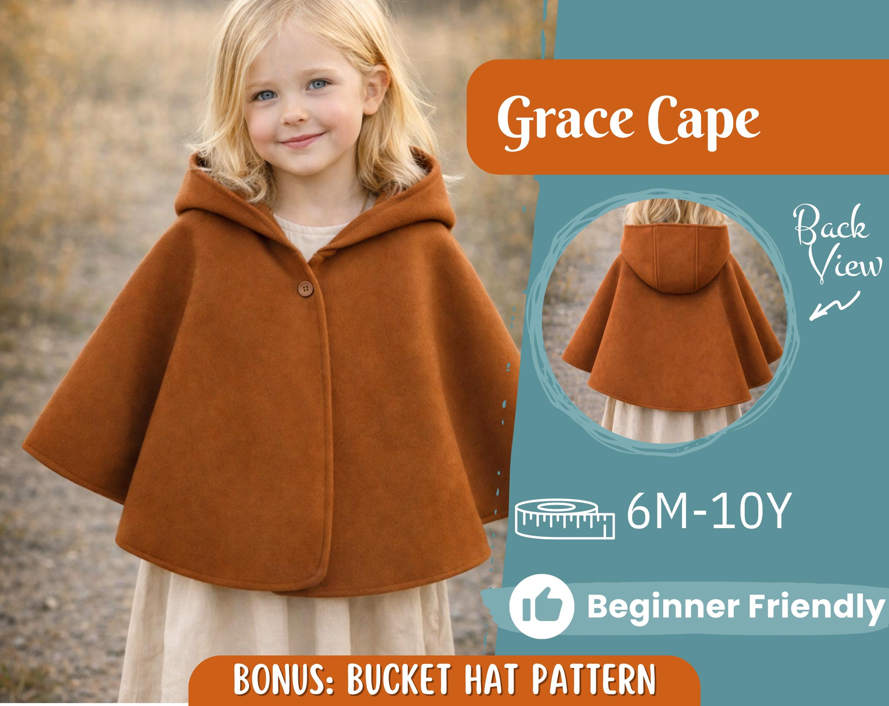 Cape Sewing Pattern for Kids, Capelet Pattern, Kids Pattern, Easy PDF Pattern, Beginner Pattern, Sewing Pattern Toddlers, Baby Pattern