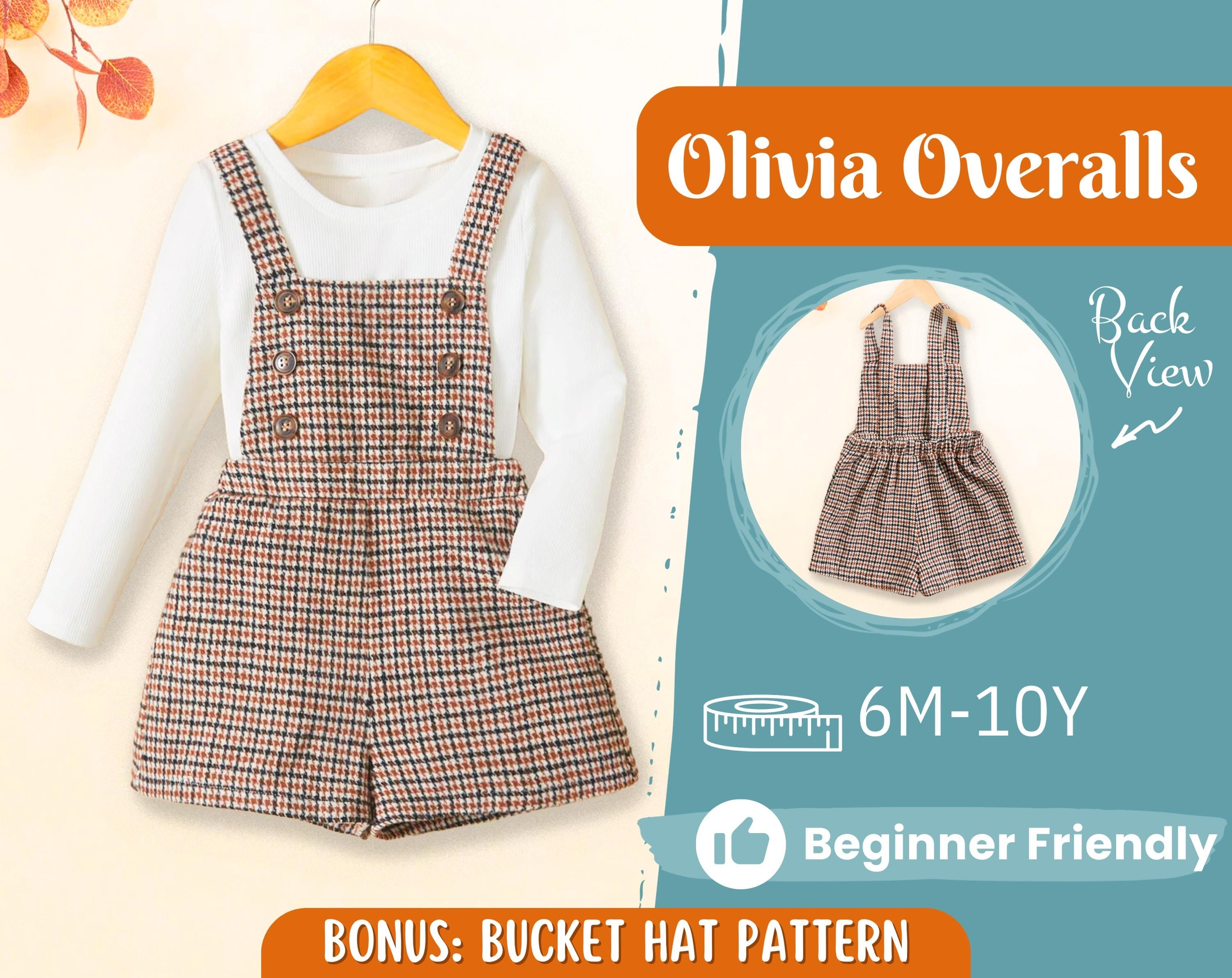 Overalls Sewing Pattern for Kids, Overalls Pattern, Kids Pattern, Romper Pattern, Beginner Pattern, Sewing Pattern Toddlers, PDF Pattern