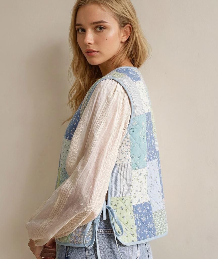 Quilted Vest Sewing Pattern | Side Tie Vest Pattern | Tie Top sewing pattern | Women Sewing Patterns | Quilted Vest | Tie Vest Pattern
