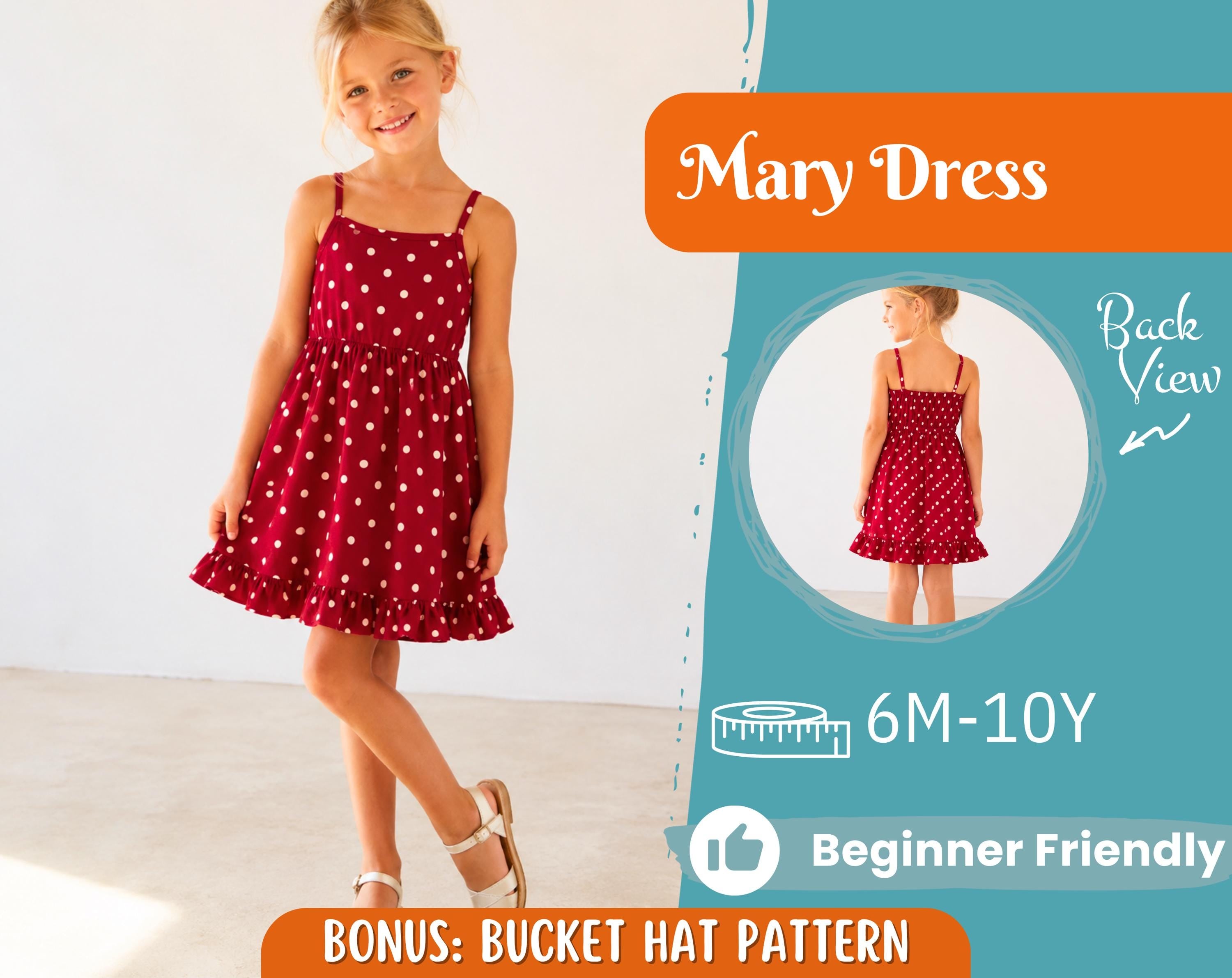 Dress Sewing Pattern for Kids, Dress Pattern, Kids Pattern, Summer Dress Pattern, Beginner Pattern, Sewing Pattern Toddlers, Baby Pattern