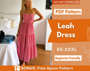 Leah Dress Sewing Pattern | Maxi Dress Pattern | Back Tie Dress | Summer Dress Sewing Pattern |  Women Dress | Sewing Patterns for Women