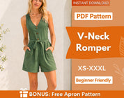 Romper Sewing Pattern for Women | XS-XXXL | Women Pattern | Summer Dress Pattern | Playsuit sewing pattern | Jumpsuit Sewing Pattern PDF