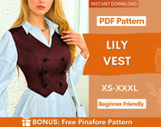 Vest Pattern, Waistcoat Sewing Pattern, Sewing Patterns for Women, Vest Sewing pattern, Top Sewing Pattern for Women, Women Vest Pattern
