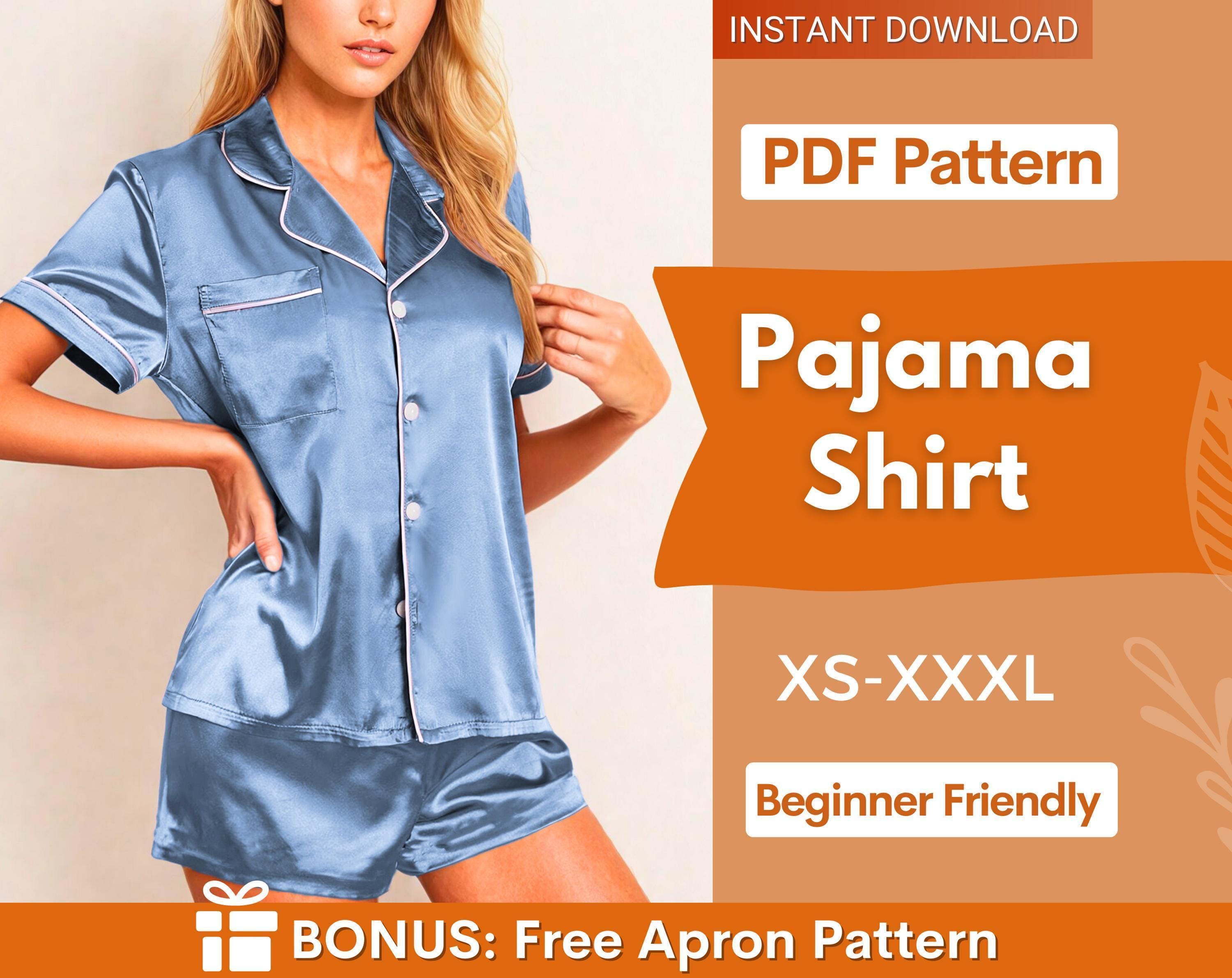 Pajama Sewing Pattern | Pajama Top Pattern | Women Sewing Pattern | Easy Pajama Pattern | Beginner Sewing Pattern Pajama | Pajama Shirt