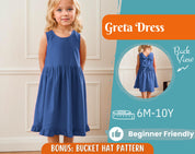 Dress Sewing Pattern for Kids, Dress Pattern, Kids Pattern, Summer Dress Pattern, Beginner Pattern, Sewing Pattern Toddlers, Baby Pattern