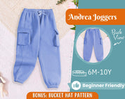 Cargo Joggers Sewing Pattern for Kids, Pants Pattern, Kids Pattern, Joggers Pattern, Beginner Pattern, Sewing Pattern Toddlers, PDF Pattern