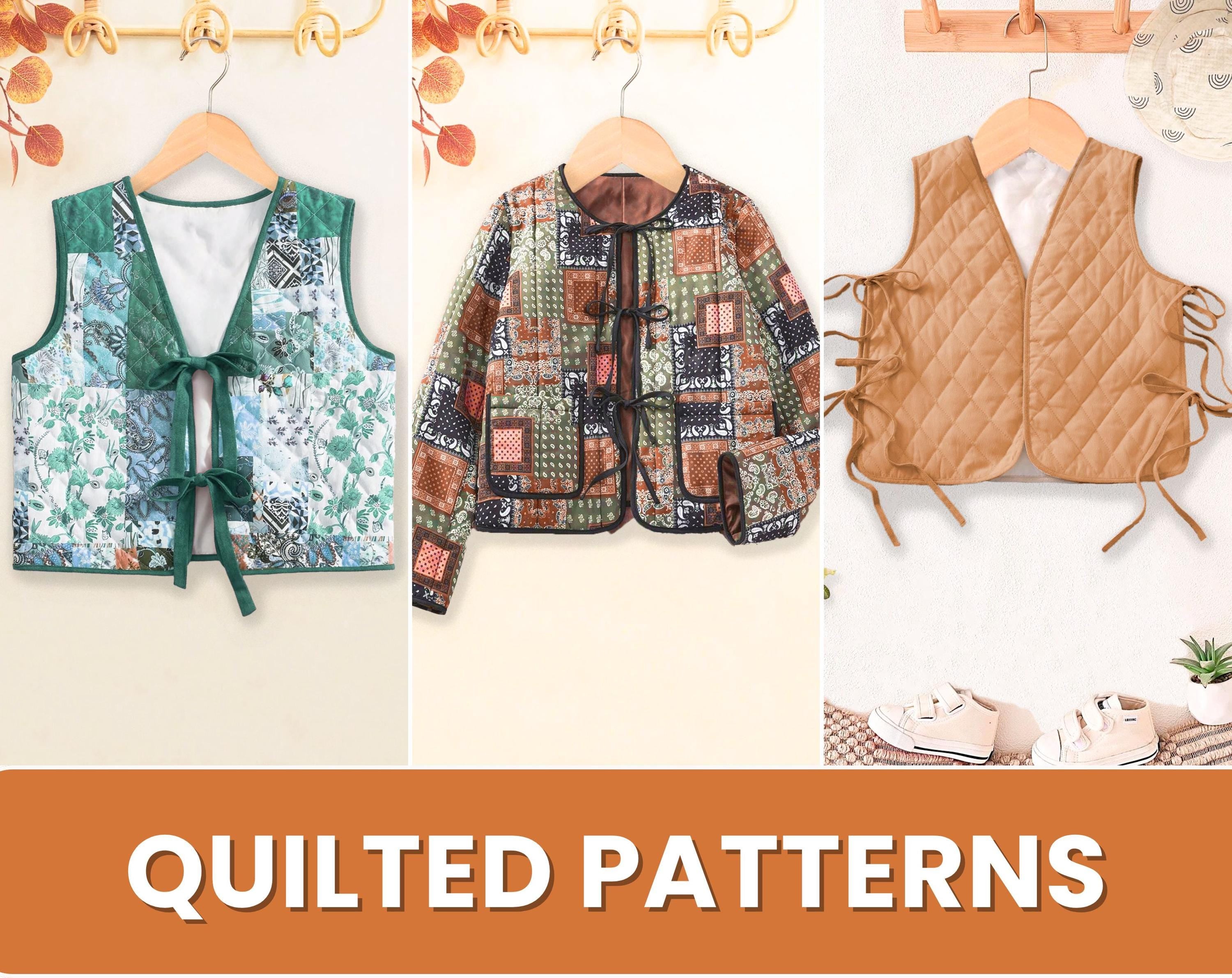 Quilted Bundle, Quilted Pattern, Sewing Patterns for Kids, PDF Pattern, Vest Pattern, Kids Sewing Patterns, Kids Patterns, Jacket Pattern