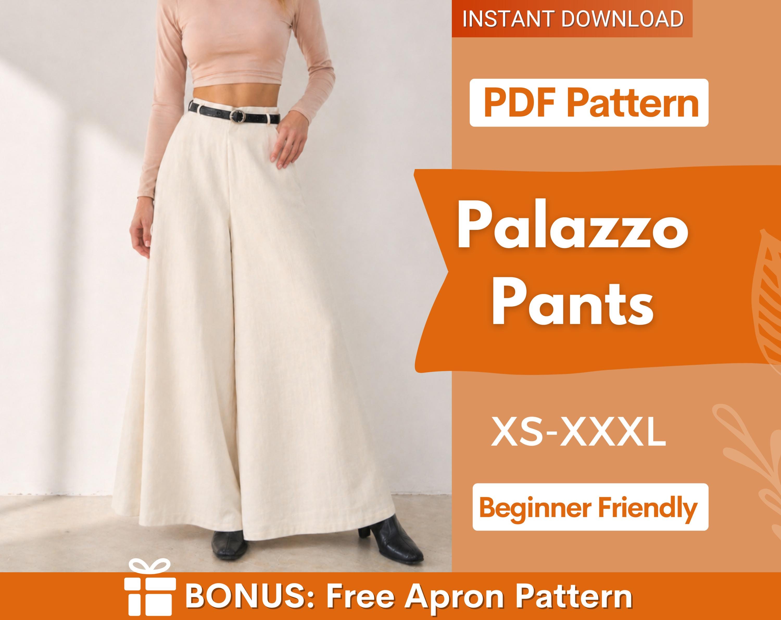 Palazzo Pants Pattern | Women Pants Sewing Pattern | Wide Leg Pants Pattern | Pants Pattern | Sewing Patterns | Women Sewing Pattern