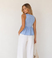 Peplum Top Sewing Pattern | Women Sewing Pattern | Blouse Pattern | Front Tie Top Pattern | Sewing Patterns for Beginner Top | Summer Top