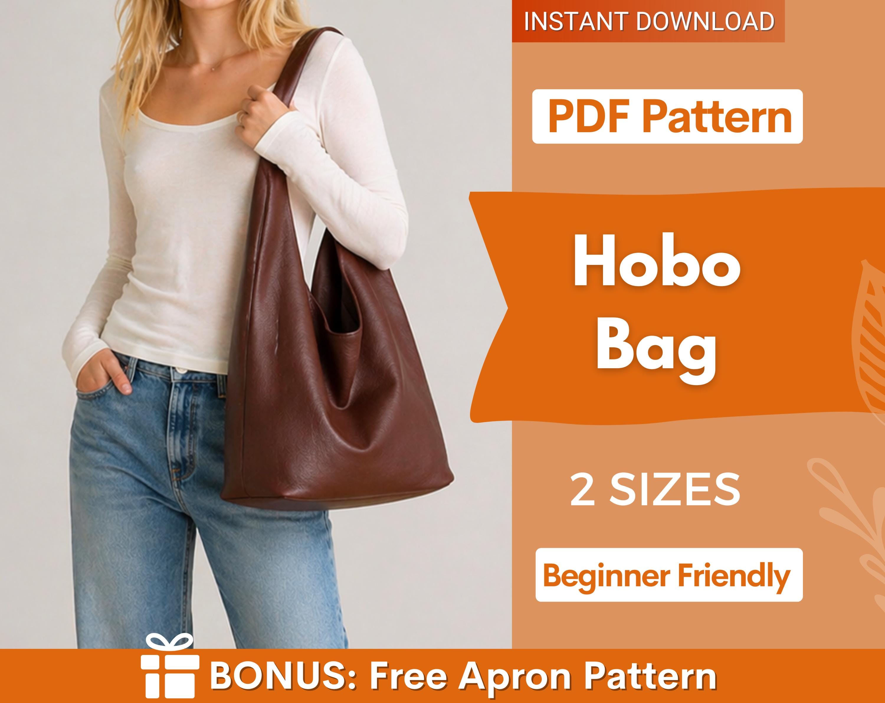Hobo Bag Sewing Pattern | Shoulder Bag Pattern | Tote Bag Sewing Pattern | Boho Bag | Women Bag Pattern | Beginner Bag Pattern | Sling Bag