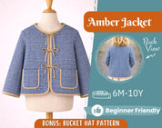 Jacket Sewing Pattern for Kids, Jacket Pattern, Kids Pattern, PDF Pattern, Beginner Pattern, Sewing Pattern Toddlers, Kids Quilted Jacket