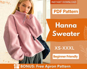 Sweatshirt Sewing Pattern for Women, Women Sweater Pattern, Zip Up Sweater Pattern, Women Sewing Pattern, Beginner Sewing Pattern Sweatshirt