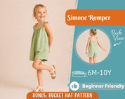 Romper Sewing Pattern for Kids, Romper Pattern, Kids Pattern, Overall Pattern, Beginner Pattern, Sewing Pattern Toddlers, Baby Pattern