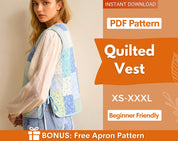 Quilted Vest Sewing Pattern | Side Tie Vest Pattern | Tie Top sewing pattern | Women Sewing Patterns | Quilted Vest | Tie Vest Pattern