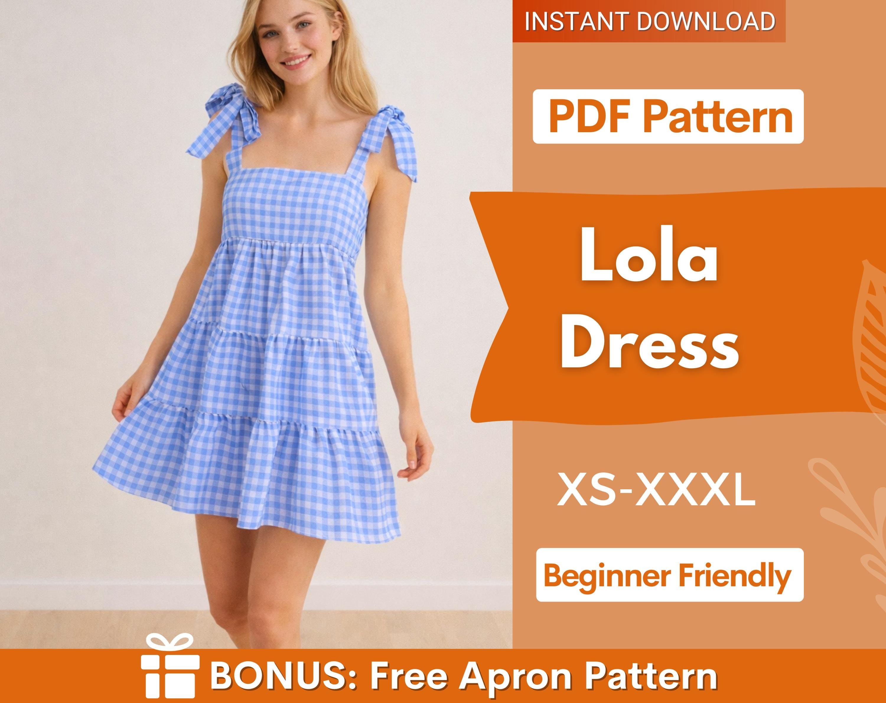 Lola Summer Dress Sewing Pattern | Shoulder Tie Dress Pattern | Tiered Dress Pattern | Gathered Dress Pattern | Ruffle Dress Pattern Women