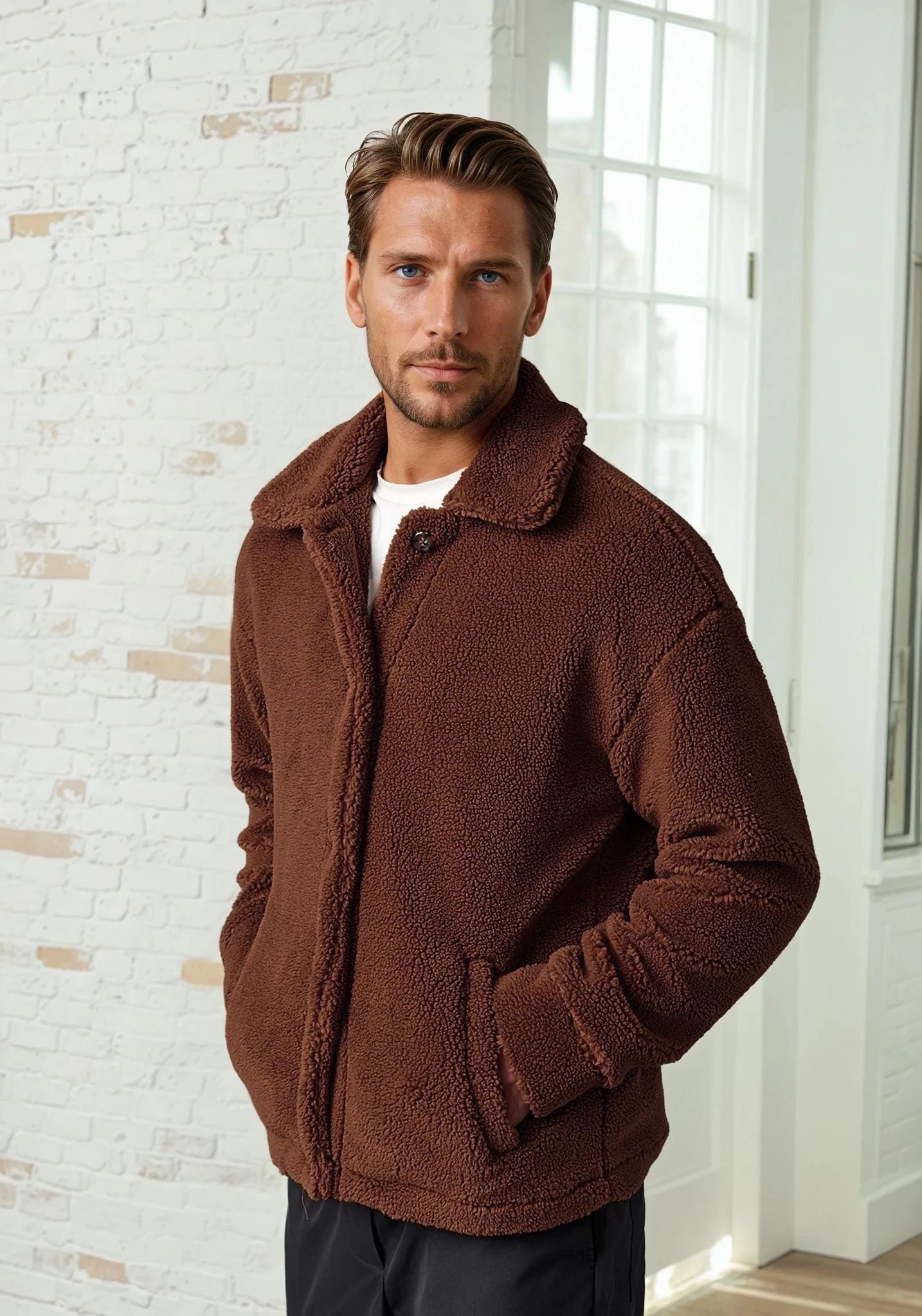 Teddy Jacket Sewing Pattern for Men, Jacket Pattern, Men Sewing Pattern, Button Up Jacket Men, Coat Pattern, Teddy Jacket, Men Jacket Coat