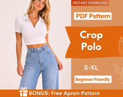 Crop Top Pattern | PDF Instant Download | Women's Cropped Tee | Crop Tee Pattern | Women Pattern | Crop Top Sewing Pattern PDF