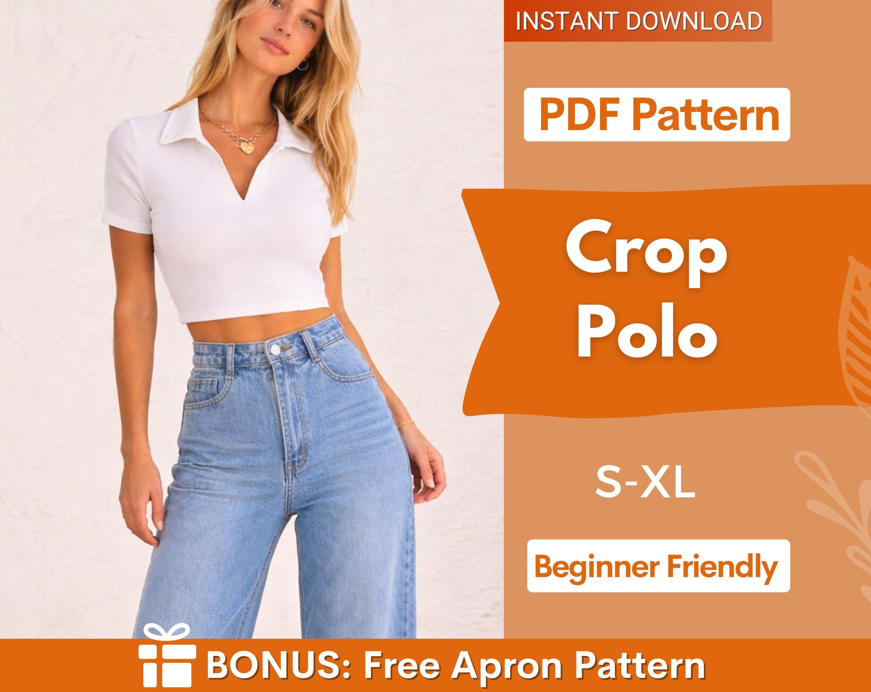 Crop Top Pattern | PDF Instant Download | Women's Cropped Tee | Crop Tee Pattern | Women Pattern | Crop Top Sewing Pattern PDF