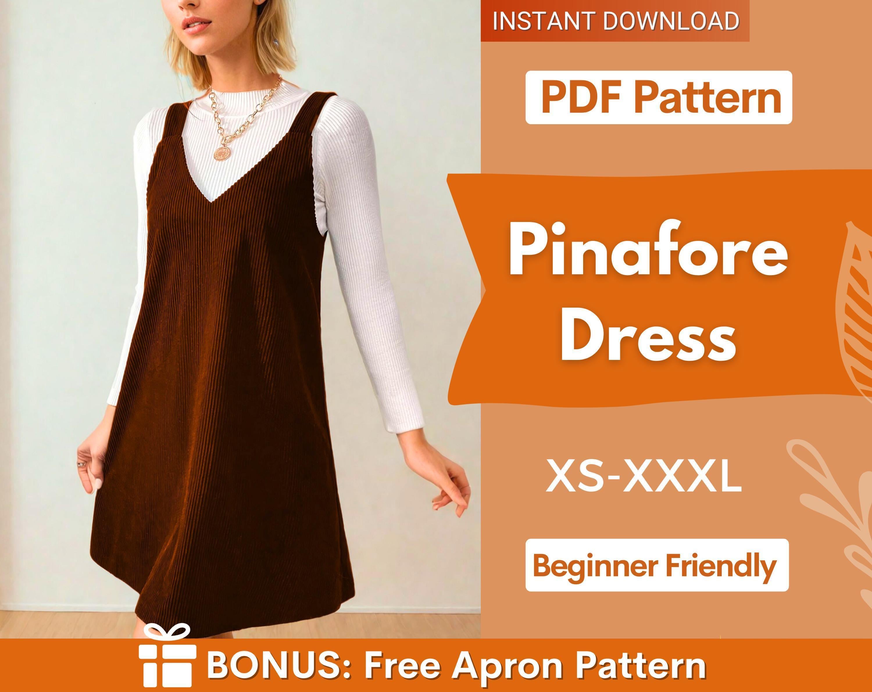 Pinafore Dress Pattern | Overall Dress Sewing Pattern | Jumper Pattern | Pinafore pattern | Sewing Pattern Beginner | PDF Sewing Pattern