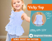Top Sewing Pattern for Kids, Top Pattern, Kids Pattern, Girl Pattern, Beginner Pattern, Sewing Pattern Toddlers, PDF Pattern