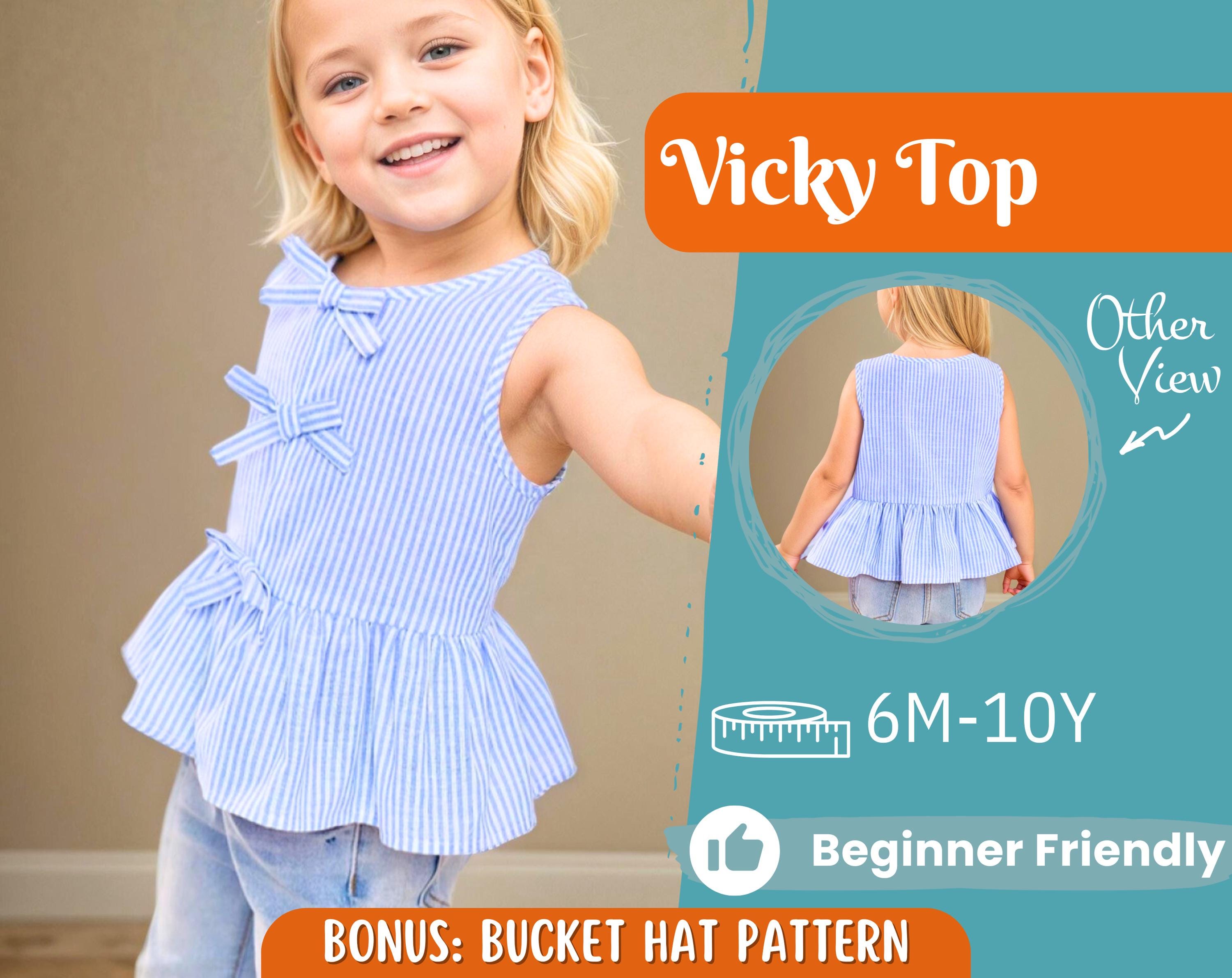 Top Sewing Pattern for Kids, Top Pattern, Kids Pattern, Girl Pattern, Beginner Pattern, Sewing Pattern Toddlers, PDF Pattern