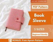 Book Sleeve Sewing Pattern | Beginner Pattern | Quilted Book Sleeve, Book Cover Pattern,