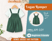Romper Sewing Pattern for Kids, Romper Pattern, Kids Pattern, Overall Pattern, Beginner Pattern, Sewing Pattern Toddlers, Baby Pattern