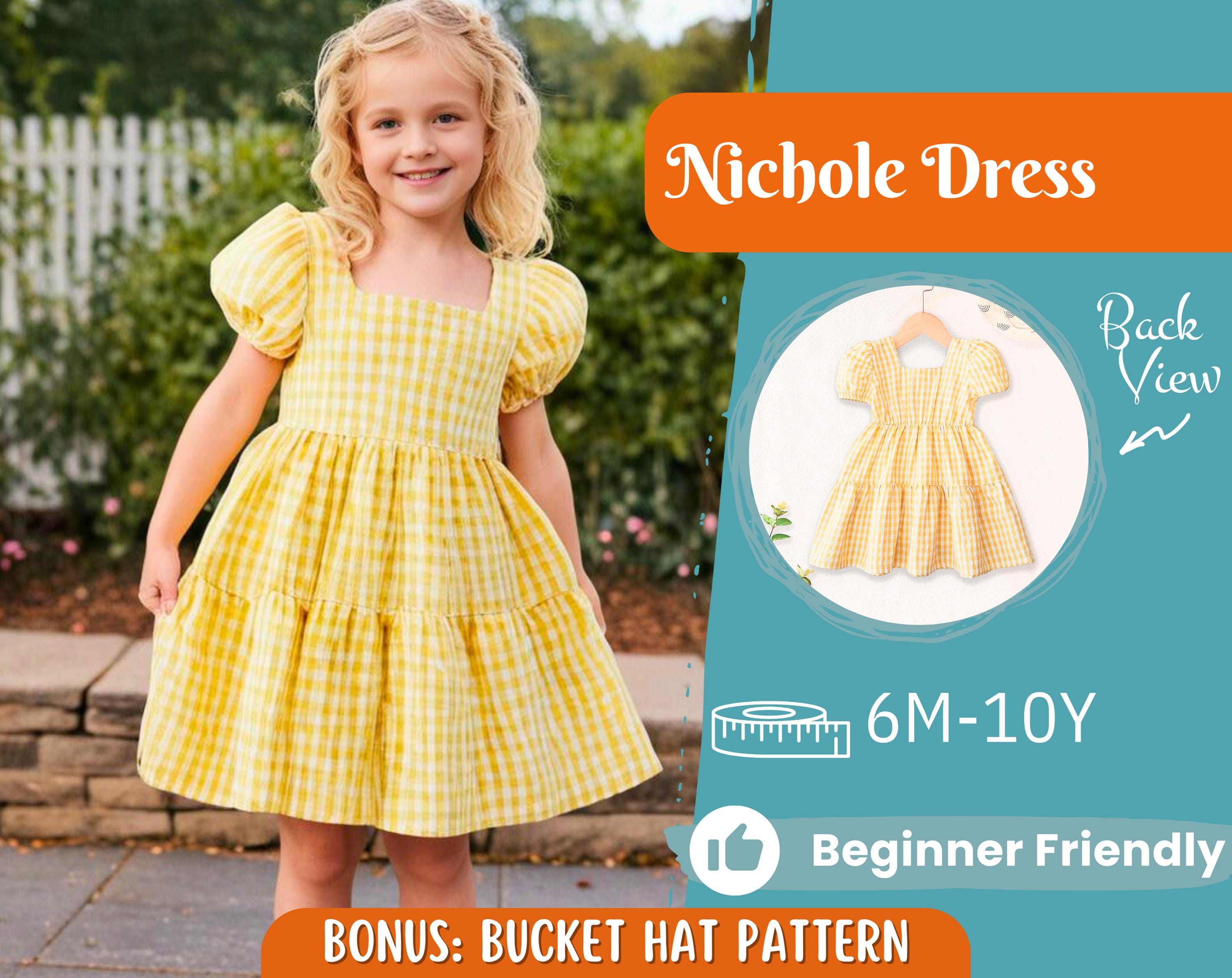 Dress Sewing Pattern for Kids, Dress Pattern, Kids Pattern, Summer Dress Pattern, Beginner Pattern, Sewing Pattern Toddlers, Baby Pattern