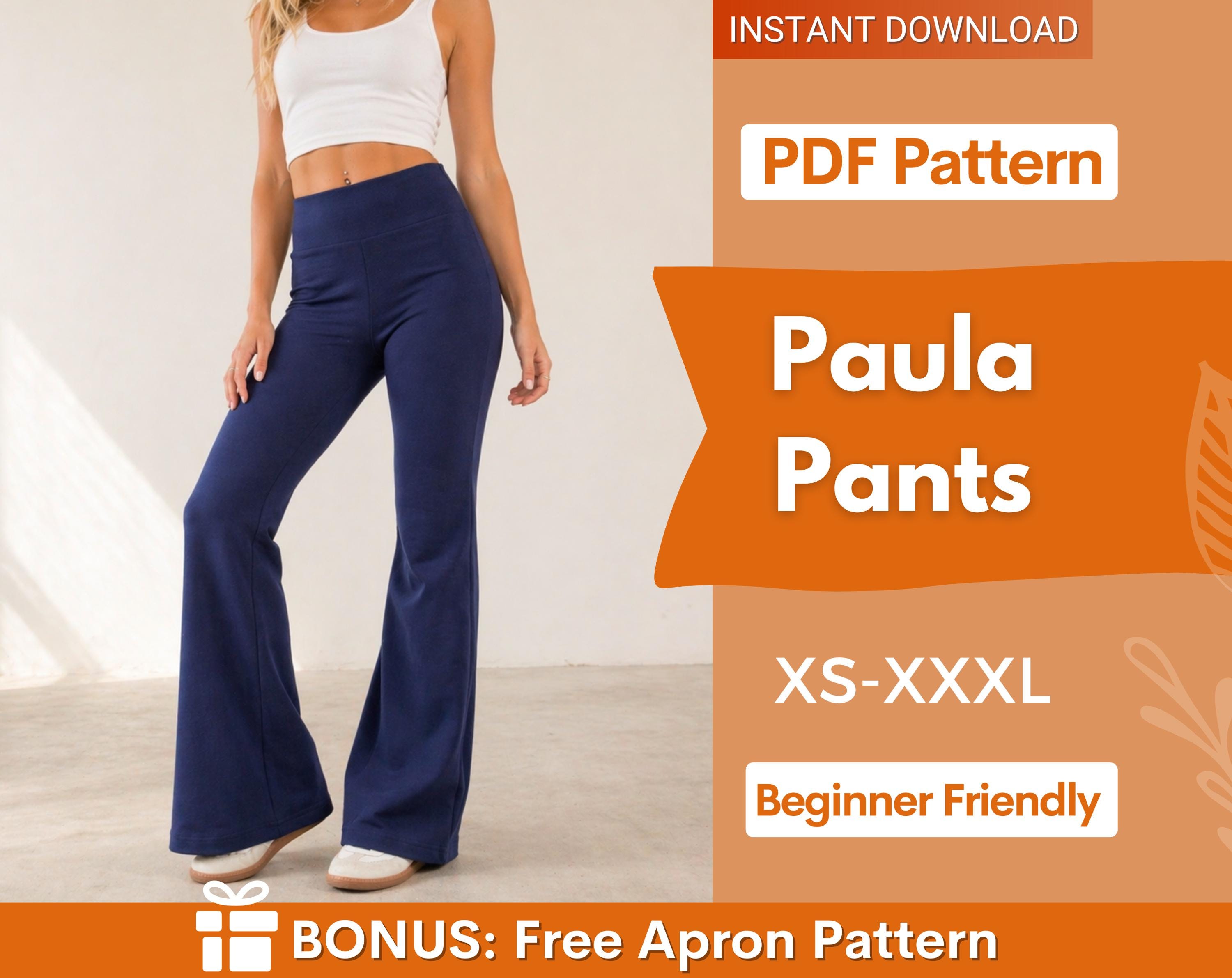 High Waist Pants Sewing Pattern | Yoga Pants Pattern | XS-XXXL |  Flare pants pattern | Pants Sewing pattern | Sewing Patterns for women