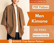 Men's Kimono Sewing Pattern, Short Kimono Pattern for Men, Kimono Pattern, Sewing Pattern for Men, Men Sewing Pattern, Men's Shirt Pattern