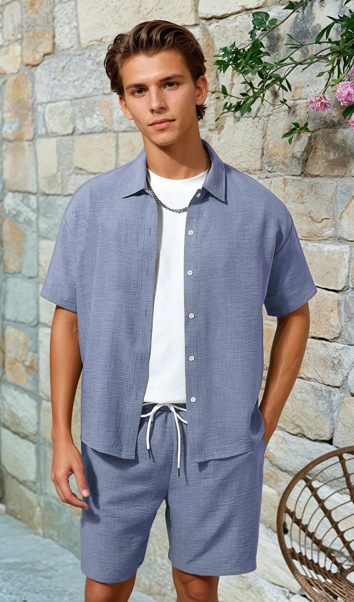 Shirt and Shorts Sewing Pattern, Shirt Pattern Men, Shorts Pattern Men, Hawaiian Shirt Sewing Pattern, Men Sewing Pattern, Camp Collar Shirt