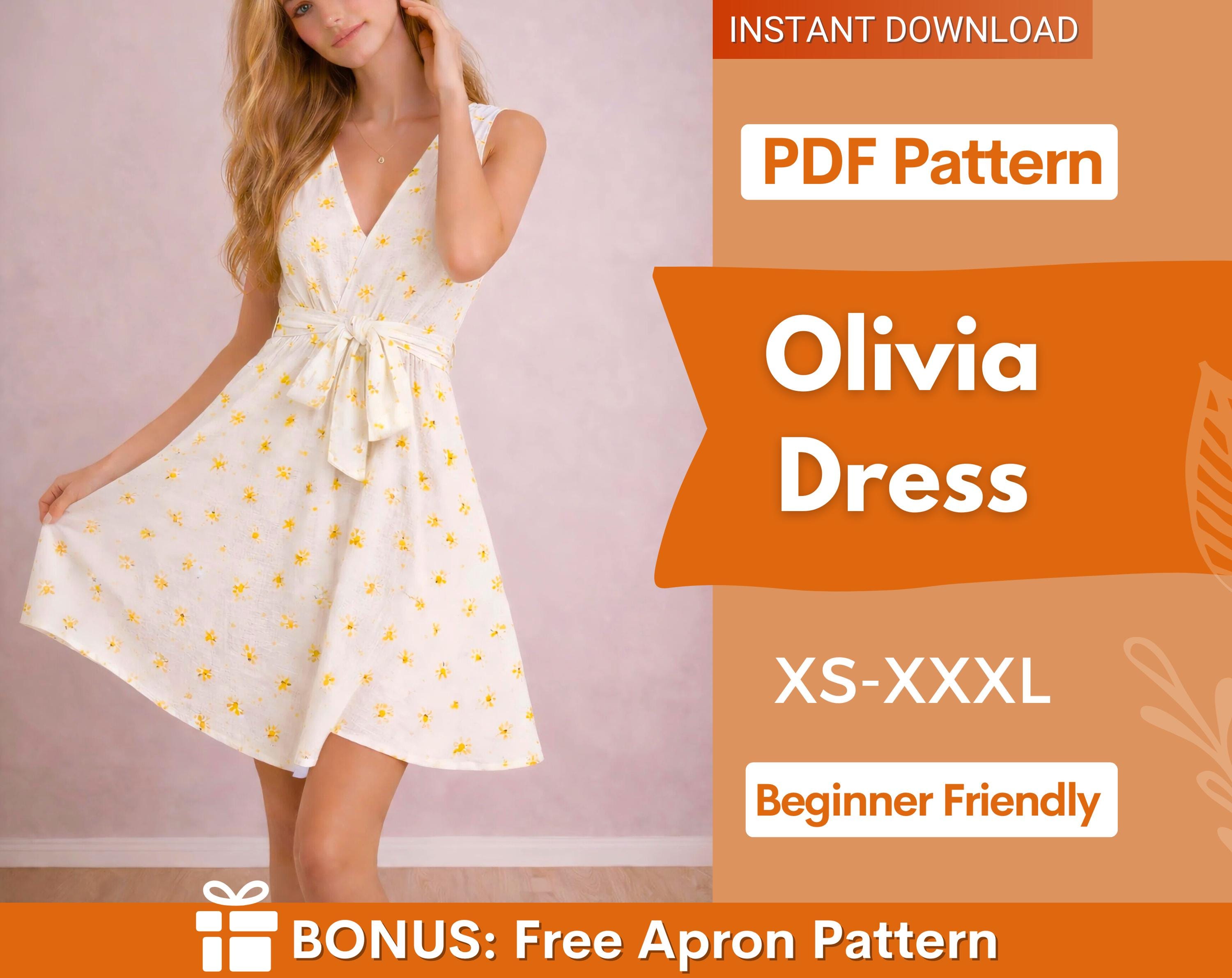 Olivia Dress Sewing Pattern | Womens Dress Pattern | Summer Dress Pattern | Sleeveless Dress | Prom Dress | Sewing Pattern Women Dress PDF
