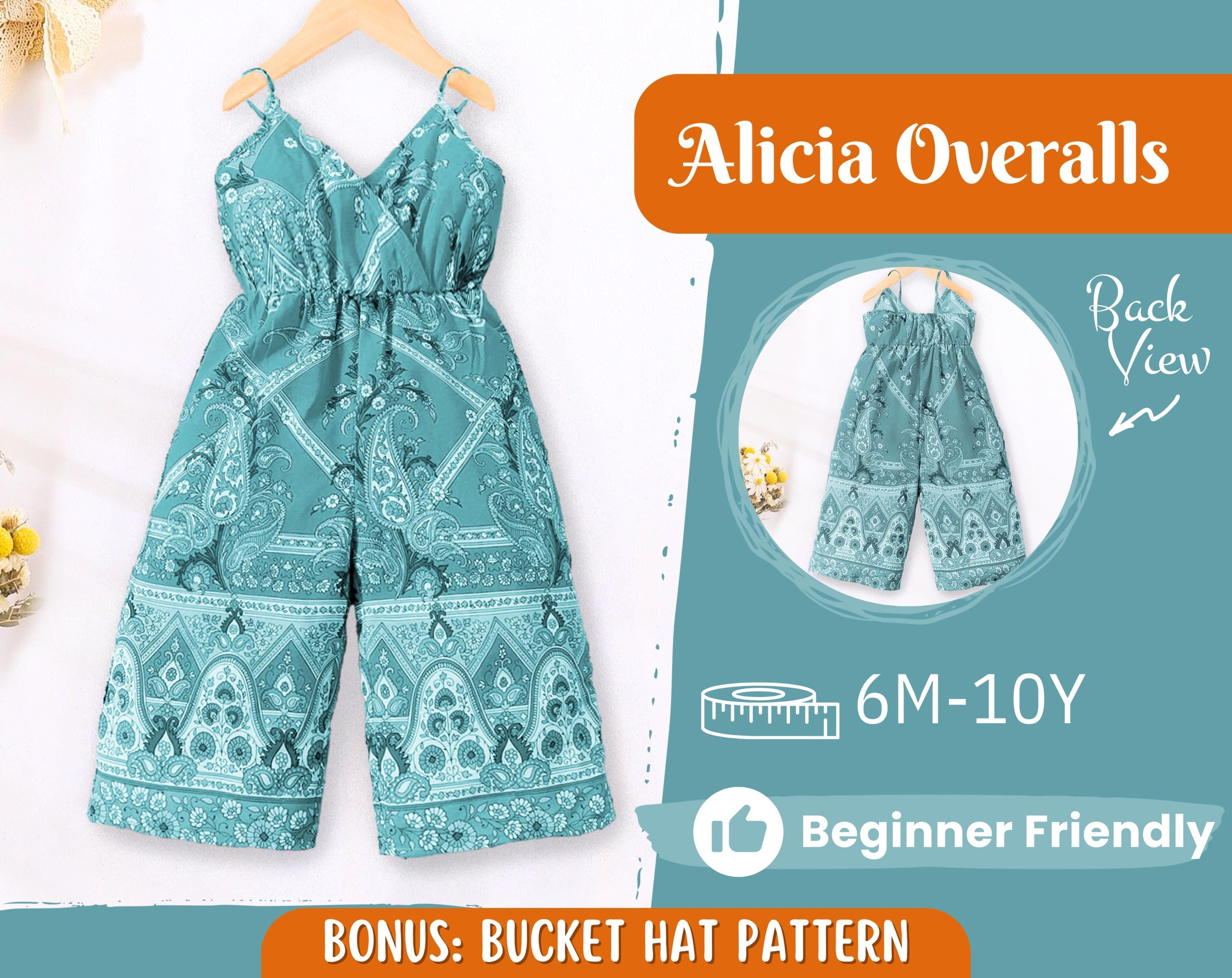 Overalls Sewing Pattern for Kids, Overalls Pattern, Kids Pattern, Jumpsuit Pattern, Beginner Pattern, Sewing Pattern Toddlers, Baby Pattern