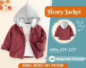 Jacket Sewing Pattern for Kids, Jacket Pattern, Kids Pattern, PDF Pattern, Beginner Pattern, Sewing Pattern Toddlers, Kids Jacket Pattern