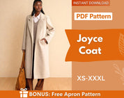 Coat Sewing Pattern for Women | Winter Coat Pattern | Long Coat Pattern | Jacket Sewing Pattern | Women Sewing Pattern Jacket Coat