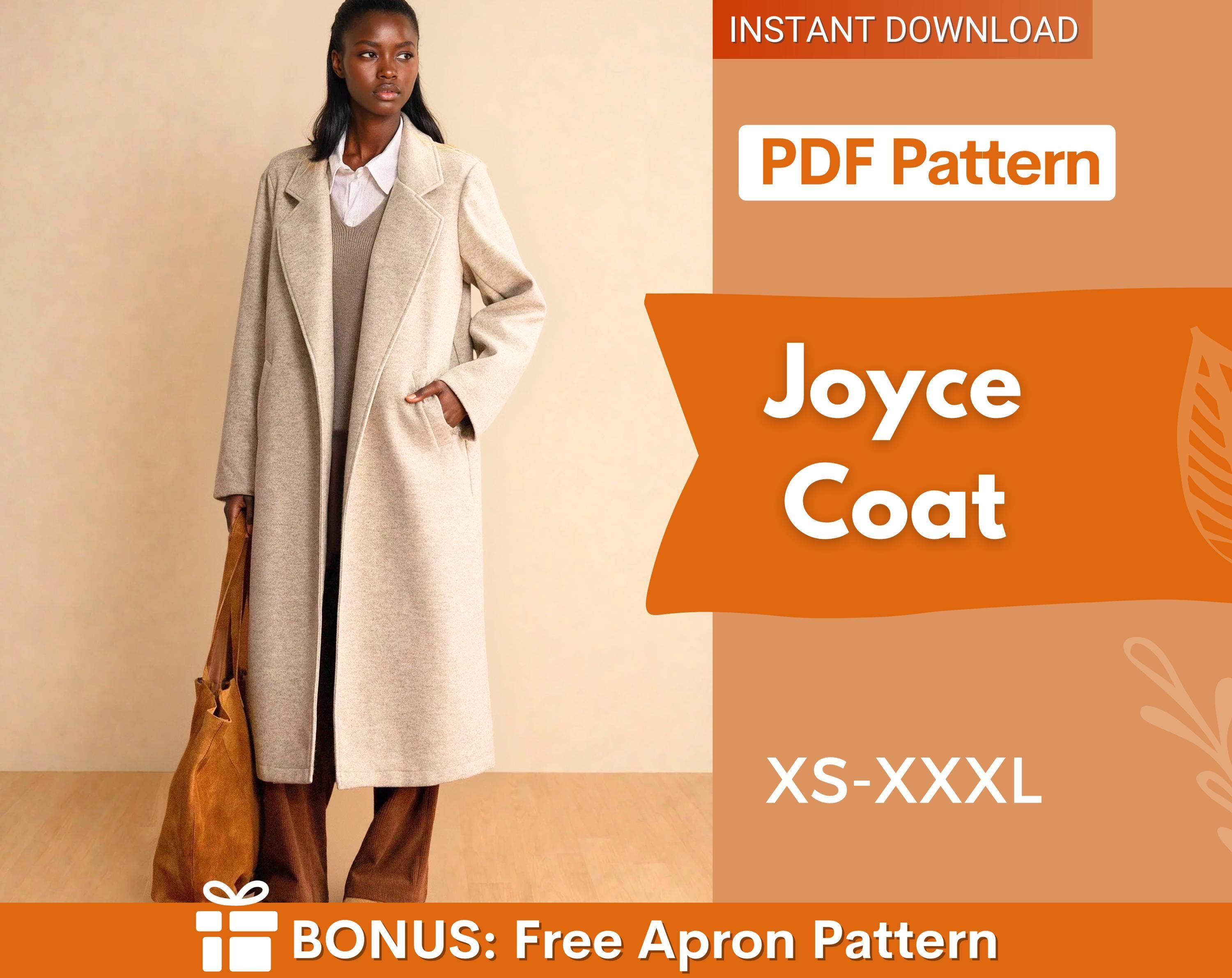 Coat Sewing Pattern for Women | Winter Coat Pattern | Long Coat Pattern | Jacket Sewing Pattern | Women Sewing Pattern Jacket Coat