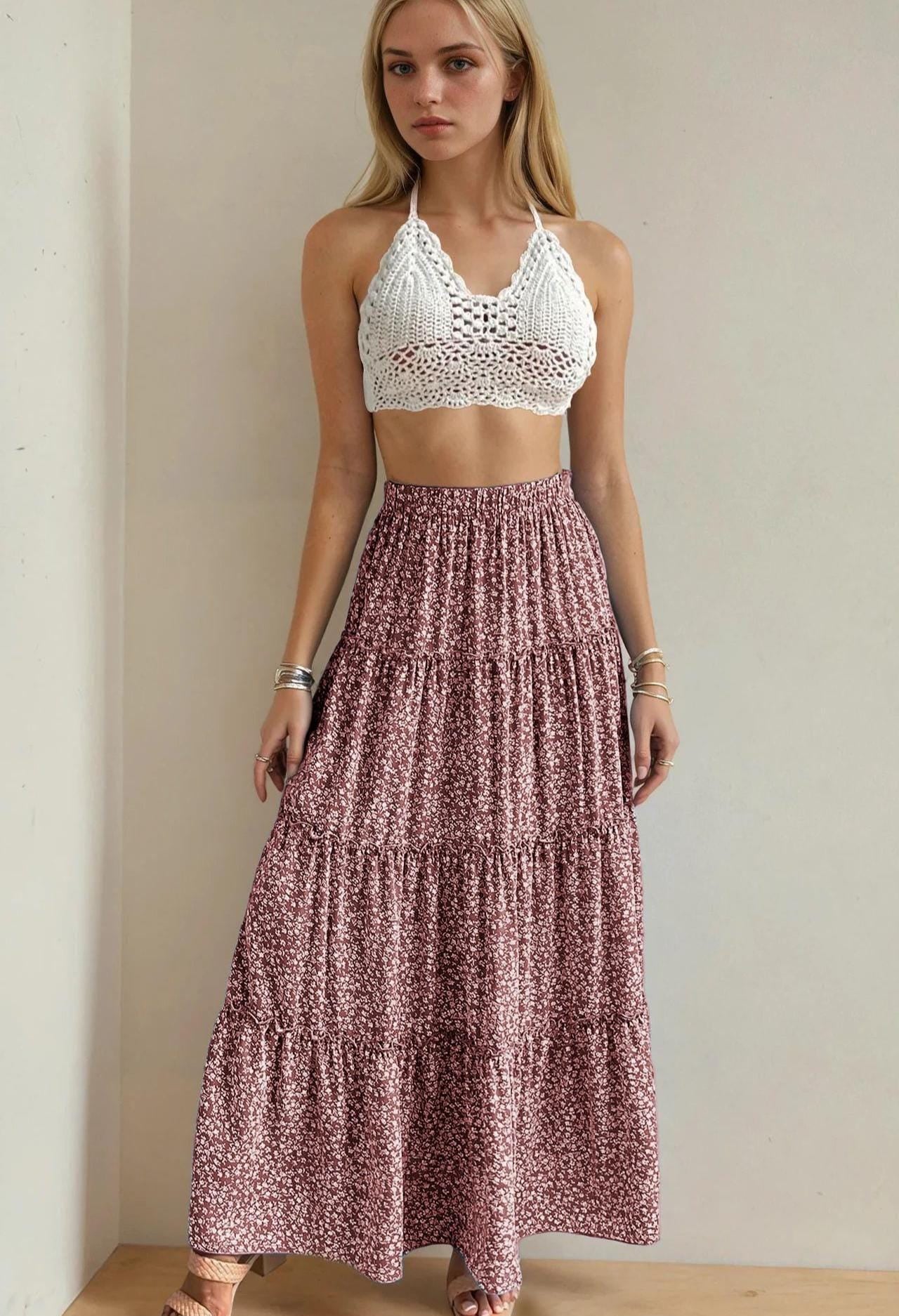 Tiered Maxi Skirt Pattern | Skirt Sewing Pattern | Women Skirt Pattern | Sewing Patterns | Women Patterns, Long Skirt Pattern, Tiered Skirt