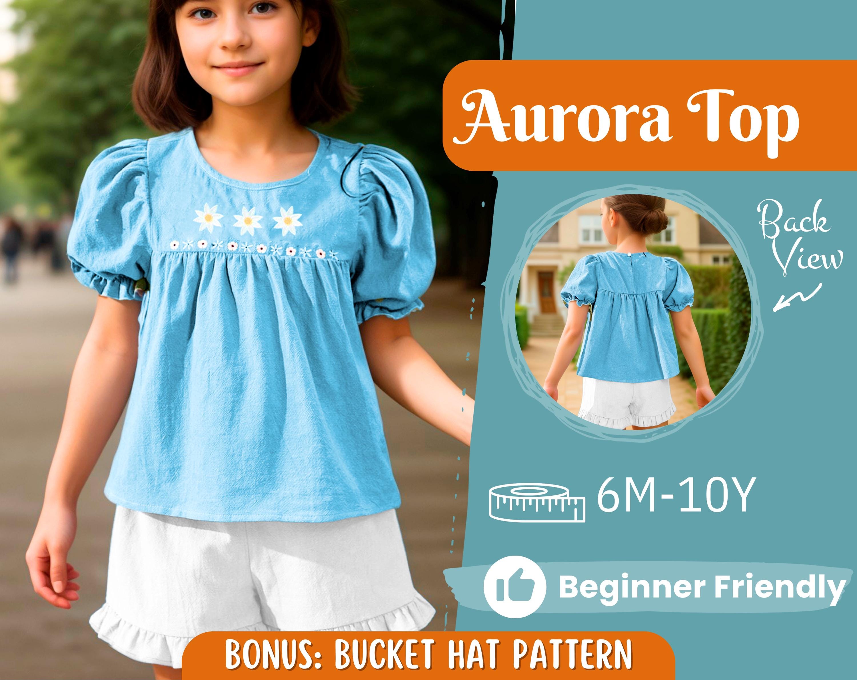 Top Sewing Pattern for Kids, Top Pattern, Kids Pattern, PDF Pattern, Beginner Pattern, Sewing Pattern Toddlers, Puff Sleeve Blouse Pattern