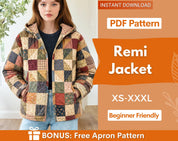 Quilted Jacket with Hoodie Sewing Pattern | Quilted Jacket Pattern | Sewing Patterns | Quilted Sewing Pattern | Hooded Jacket | Women Jacket