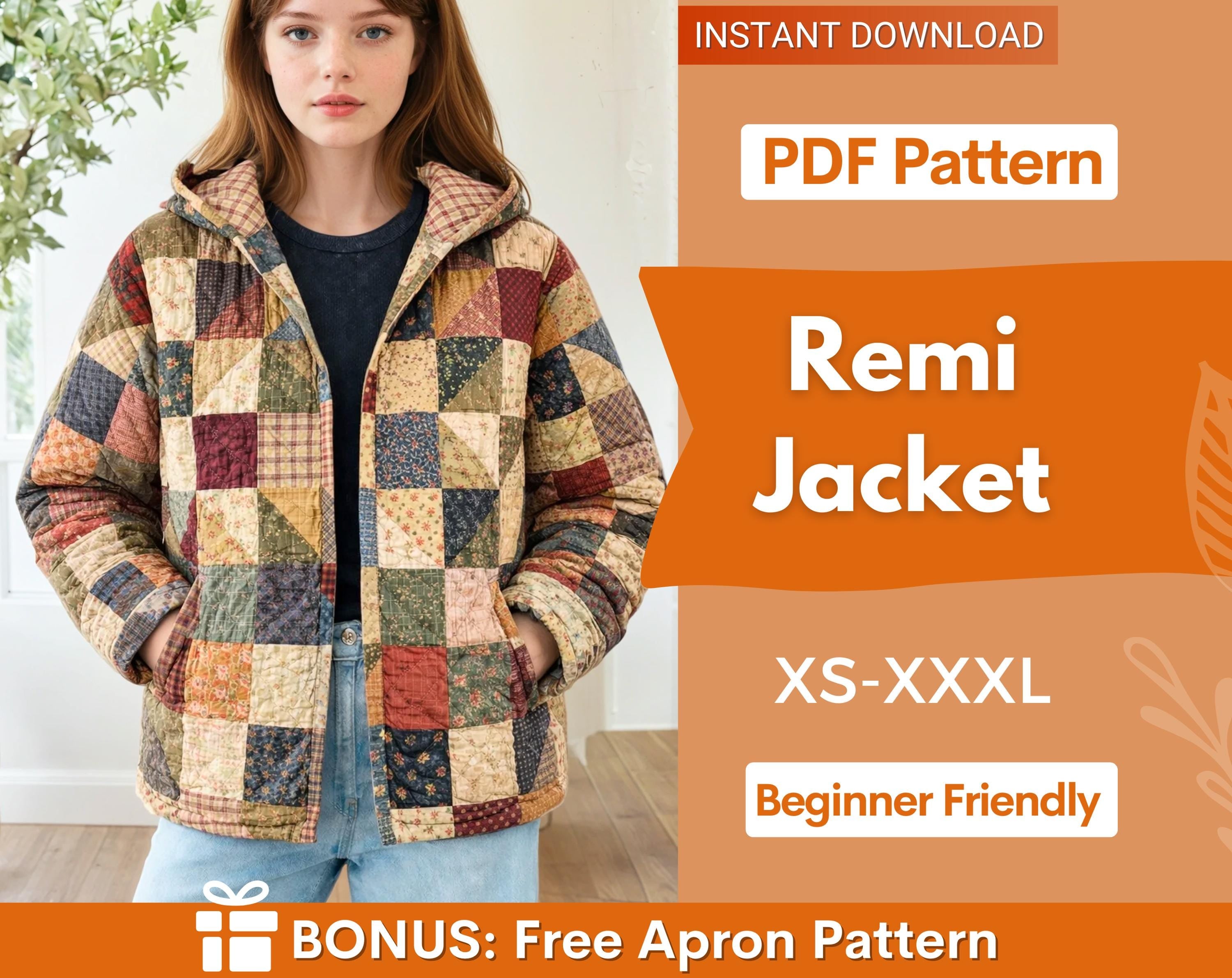 Quilted Jacket with Hoodie Sewing Pattern | Quilted Jacket Pattern | Sewing Patterns | Quilted Sewing Pattern | Hooded Jacket | Women Jacket