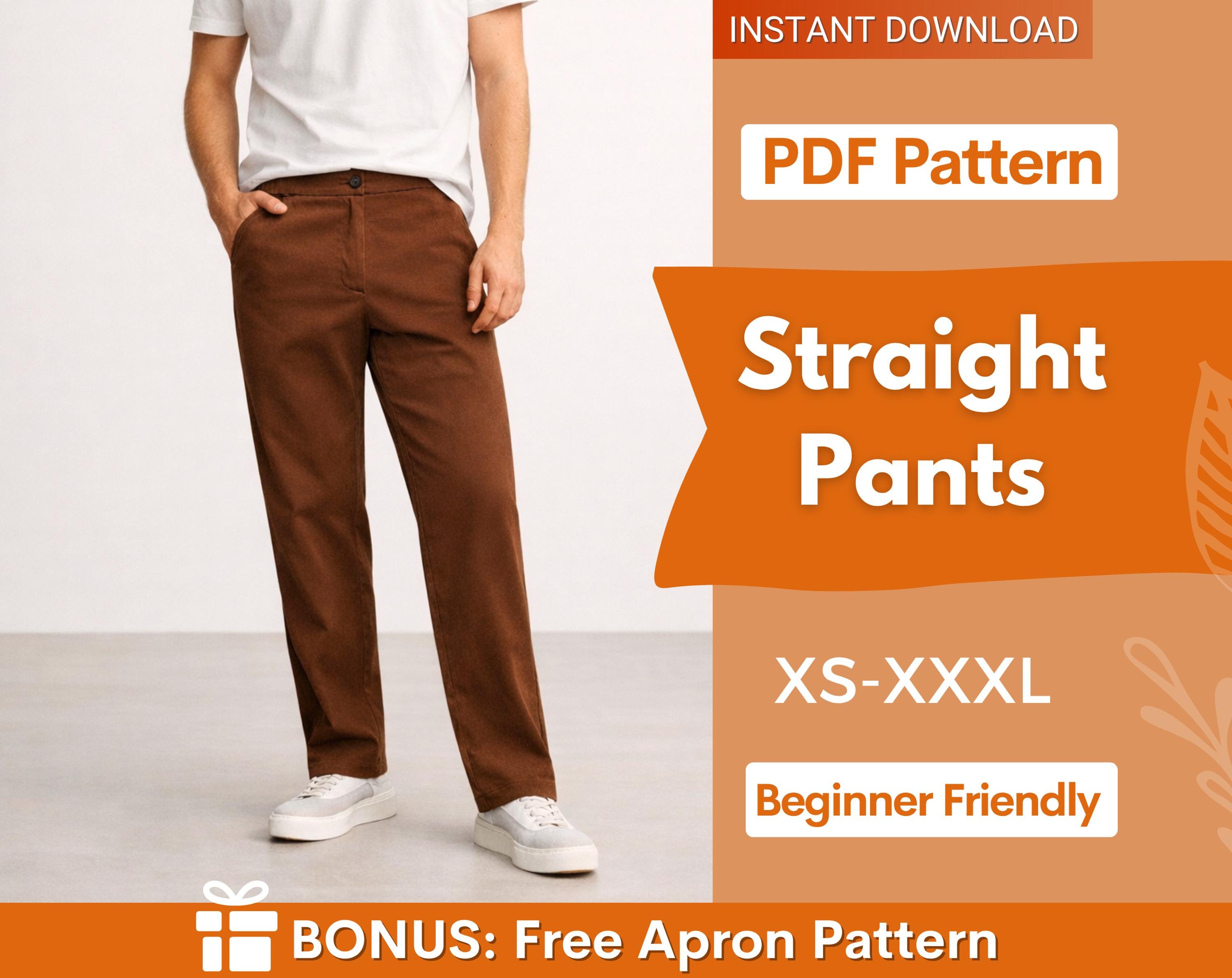Men Straight Leg Pants Pattern | Men Trousers Pattern | Men Sewing Pattern Pants, Straight Pants for men, Men's Sewing Pattern Trousers