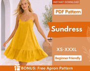 Sundress Sewing Pattern | XS-XXXL | Dress Sewing Pattern | Beginner Sewing Pattern | Women Sewing Pattern | Easy Dress Pattern for Women