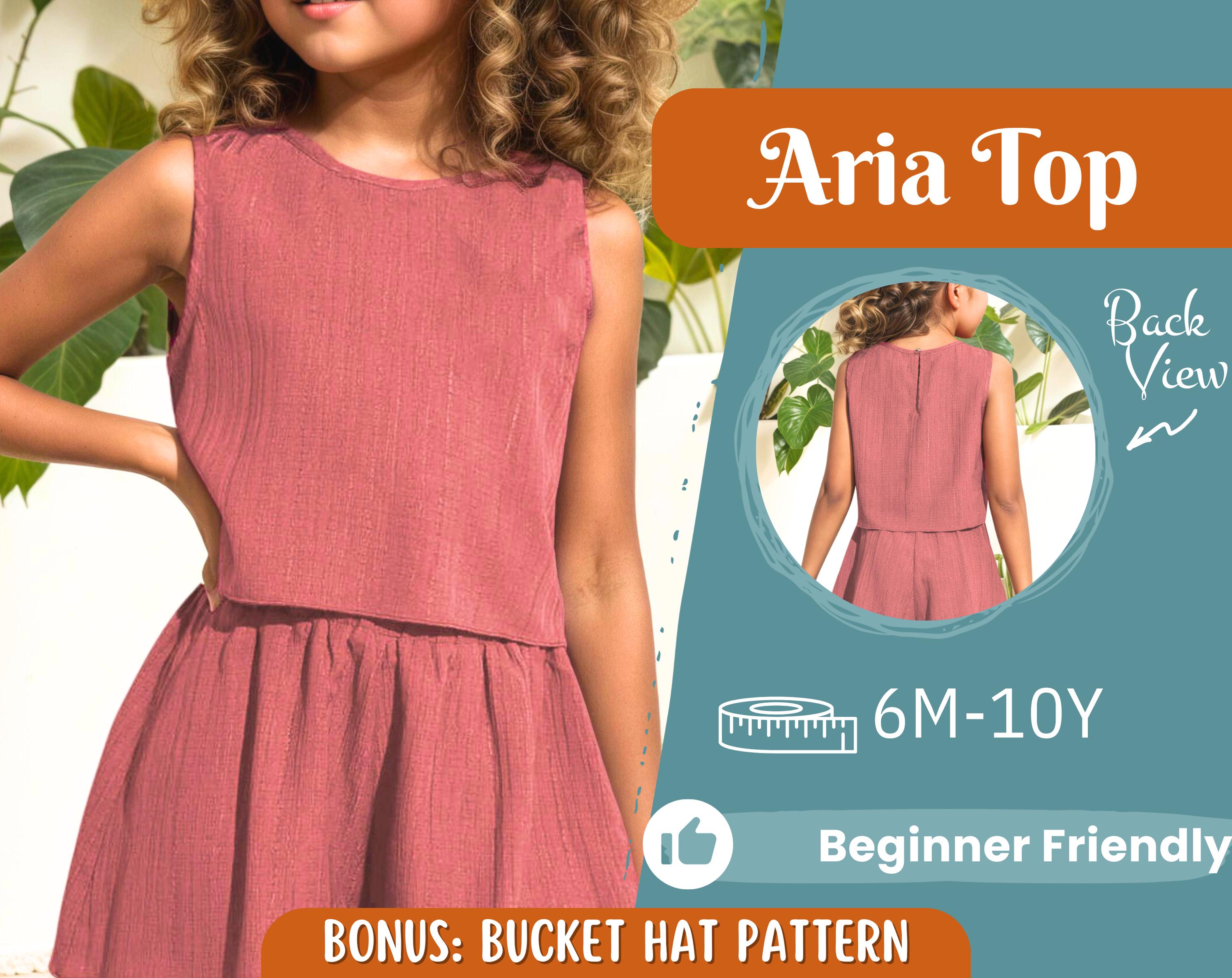 Top Sewing Pattern for Kids, Top Pattern, Kids Pattern, Girl Pattern, Beginner Pattern, Sewing Pattern Toddlers, PDF Pattern