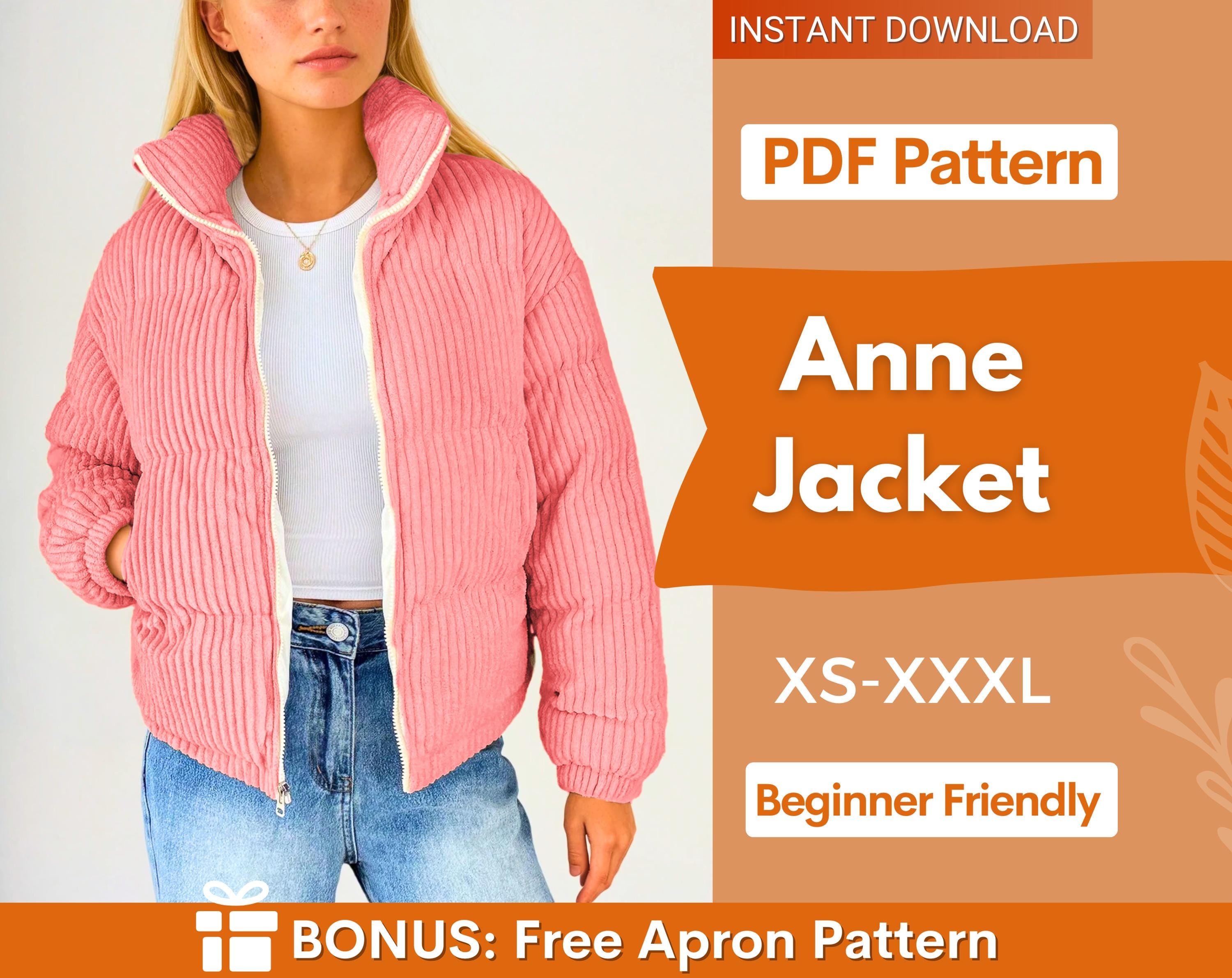 Lined Jacket Sewing Pattern |  Coat Pattern | Sewing Patterns | Jacket Pattern | Women Sewing Pattern Jacket Coat | Jacket With Lining